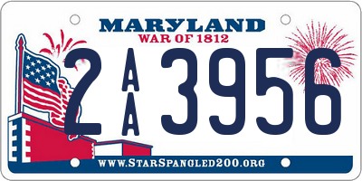 MD license plate 2AA3956