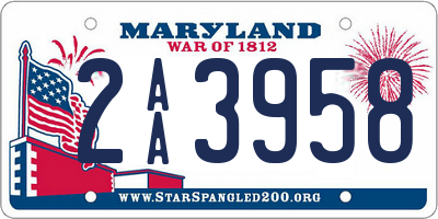 MD license plate 2AA3958