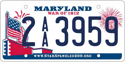 MD license plate 2AA3959