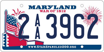 MD license plate 2AA3962