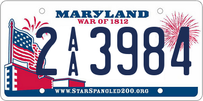 MD license plate 2AA3984