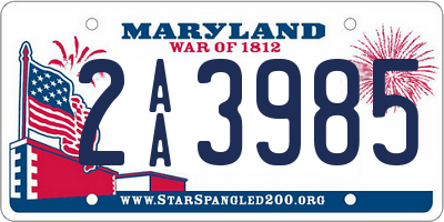 MD license plate 2AA3985