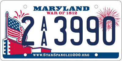 MD license plate 2AA3990