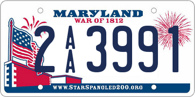 MD license plate 2AA3991