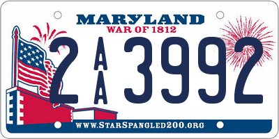 MD license plate 2AA3992