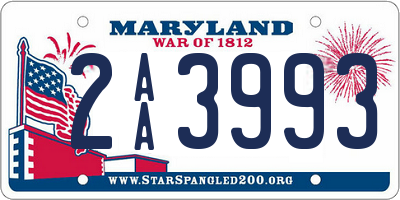 MD license plate 2AA3993