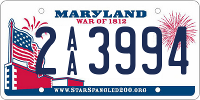 MD license plate 2AA3994