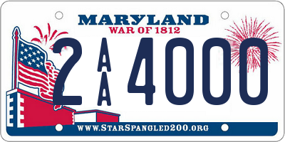 MD license plate 2AA4000