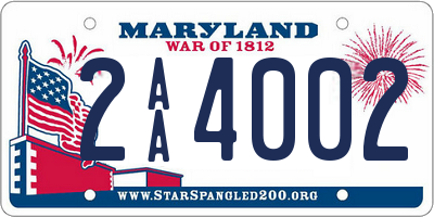 MD license plate 2AA4002