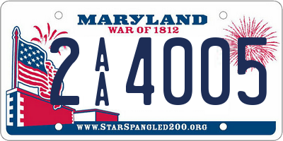 MD license plate 2AA4005