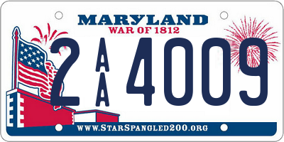 MD license plate 2AA4009