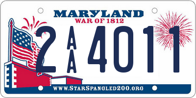 MD license plate 2AA4011