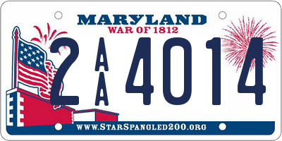 MD license plate 2AA4014