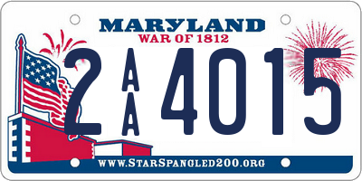 MD license plate 2AA4015