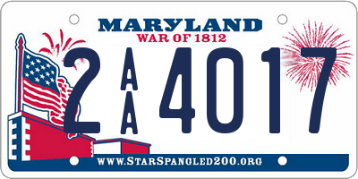 MD license plate 2AA4017