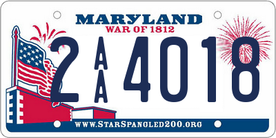 MD license plate 2AA4018