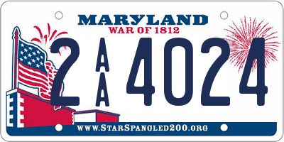 MD license plate 2AA4024