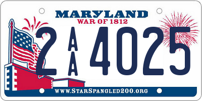 MD license plate 2AA4025