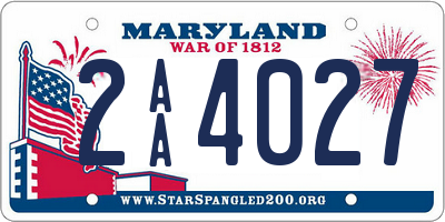 MD license plate 2AA4027