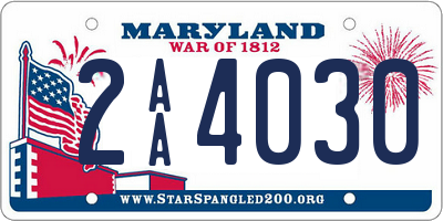 MD license plate 2AA4030