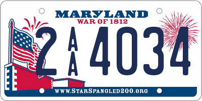 MD license plate 2AA4034