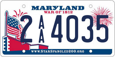 MD license plate 2AA4035