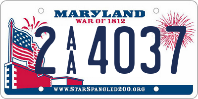 MD license plate 2AA4037