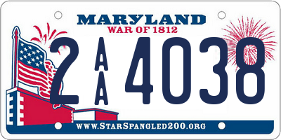 MD license plate 2AA4038