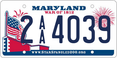 MD license plate 2AA4039