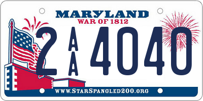 MD license plate 2AA4040