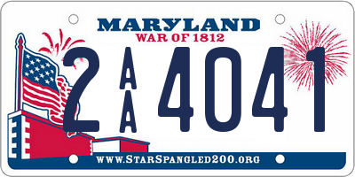 MD license plate 2AA4041