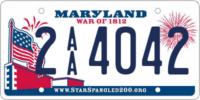 MD license plate 2AA4042