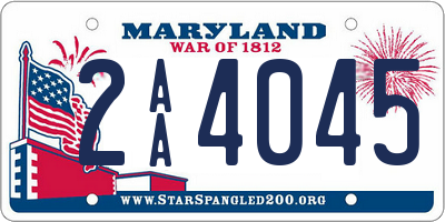 MD license plate 2AA4045