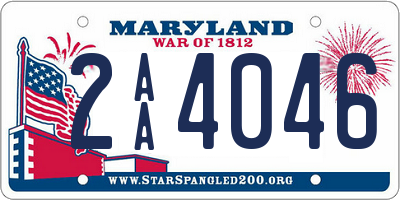 MD license plate 2AA4046