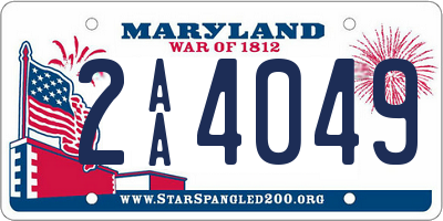 MD license plate 2AA4049