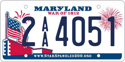 MD license plate 2AA4051