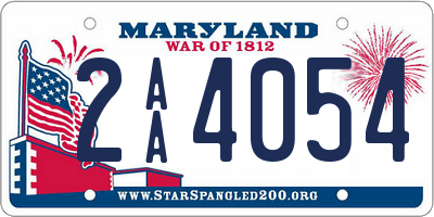 MD license plate 2AA4054