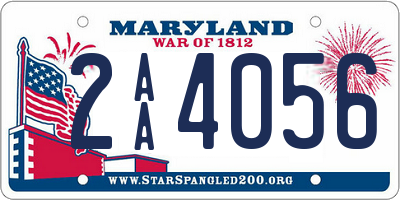 MD license plate 2AA4056