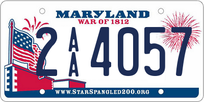 MD license plate 2AA4057