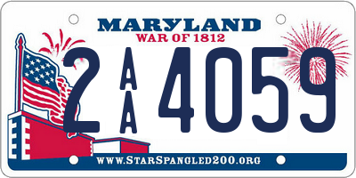 MD license plate 2AA4059