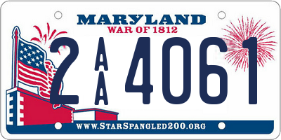 MD license plate 2AA4061