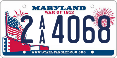 MD license plate 2AA4068