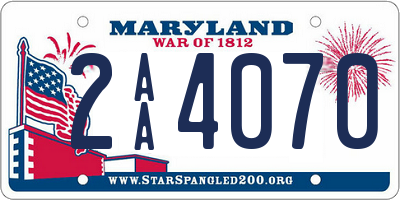 MD license plate 2AA4070