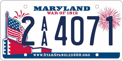 MD license plate 2AA4071