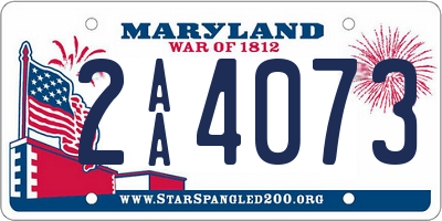 MD license plate 2AA4073