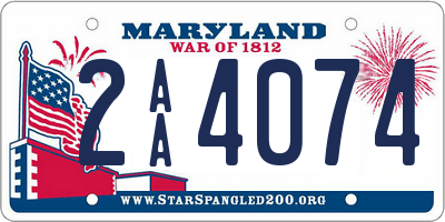 MD license plate 2AA4074