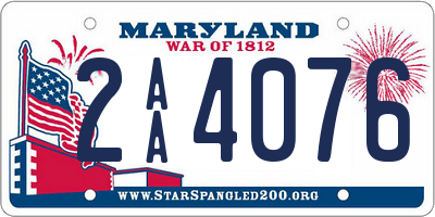 MD license plate 2AA4076