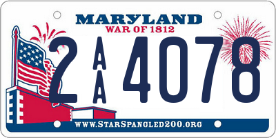 MD license plate 2AA4078