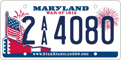 MD license plate 2AA4080