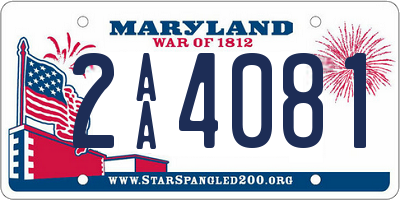 MD license plate 2AA4081